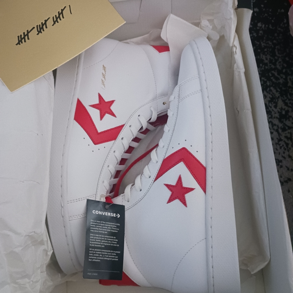 Converse size 12 white and red